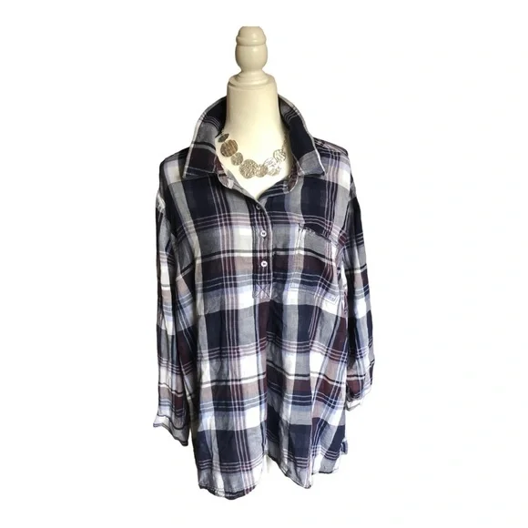 🌻 4/$25  Lane Bryant Plaid Buttondown Shirt - Picture 2 of 5